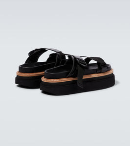 Sacai Hybrid Belt leather platform sandals