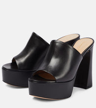 Gianvito Rossi Holly leather platform mules