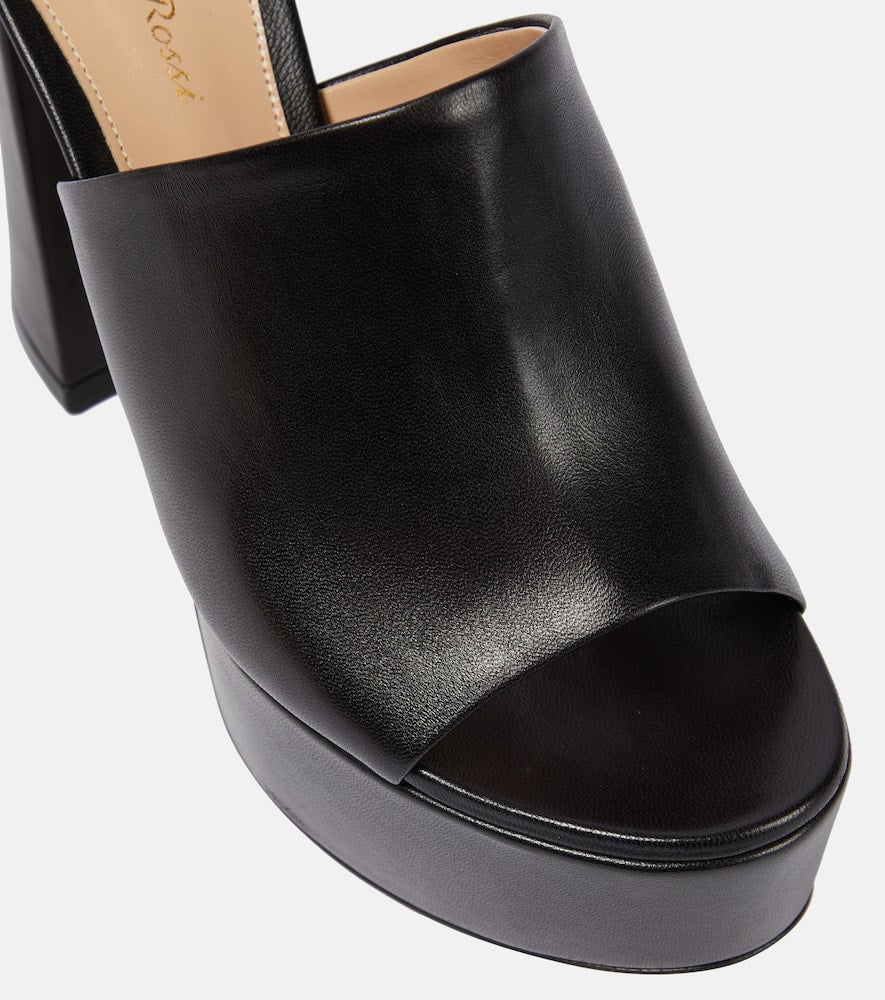 Gianvito Rossi Holly leather platform mules