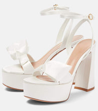 Gianvito Rossi Bow-trimmed satin platform sandals