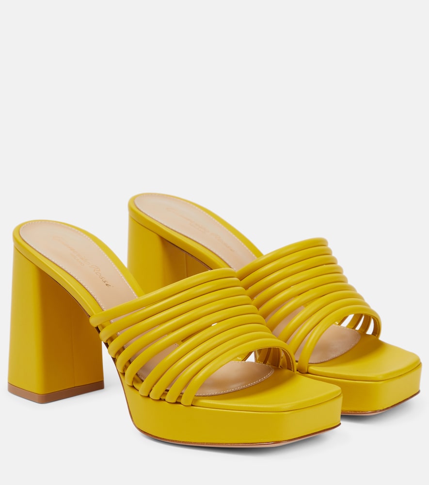 Gianvito Rossi Lena 95 leather mules - Gianvito Rossi Lena 95 皮革穆勒鞋