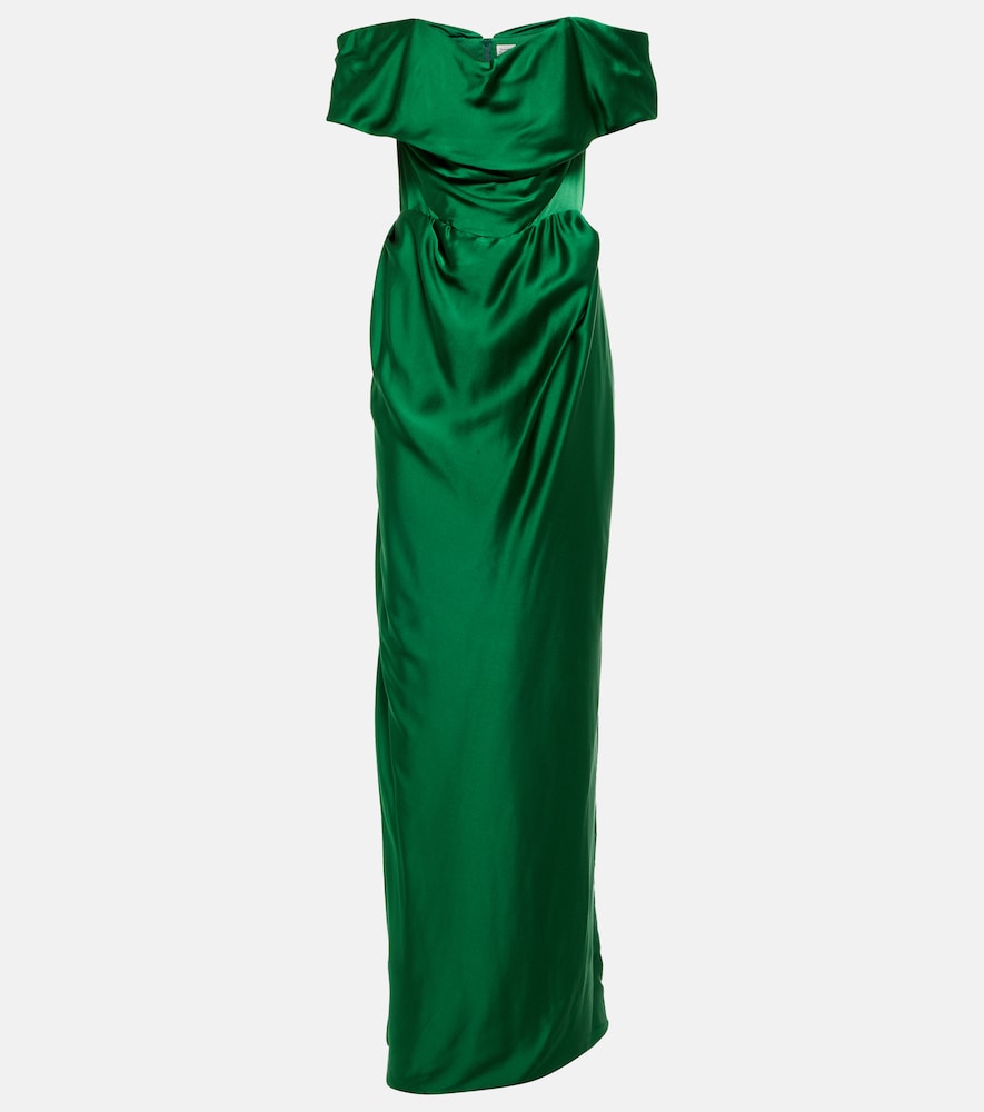 Vivienne Westwood Off-shoulder satin gown. 薇薇安·韦斯特伍德露肩缎面礼服