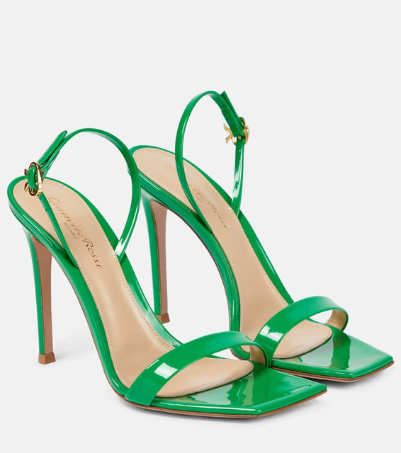 Gianvito Rossi Ribbon 105 patent leather sandals