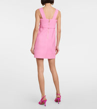 Patou Belted cotton-blend tweed minidress