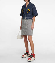 Kenzo Belted striped denim minidress