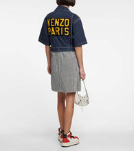 Kenzo Belted striped denim minidress