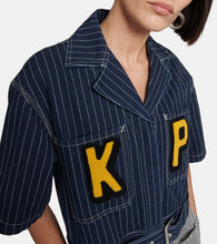 Kenzo Belted striped denim minidress