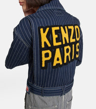 Kenzo Belted striped denim minidress