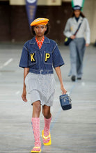 Kenzo Belted striped denim minidress