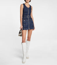 Re/Done Belted denim minidress