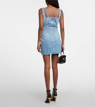 Balmain Embellished denim minidress