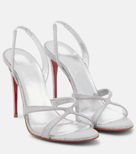Christian Louboutin Emilie glittered leather slingback sandals