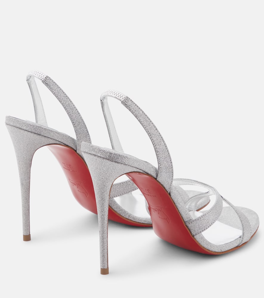 Christian Louboutin Emilie glittered leather slingback sandals