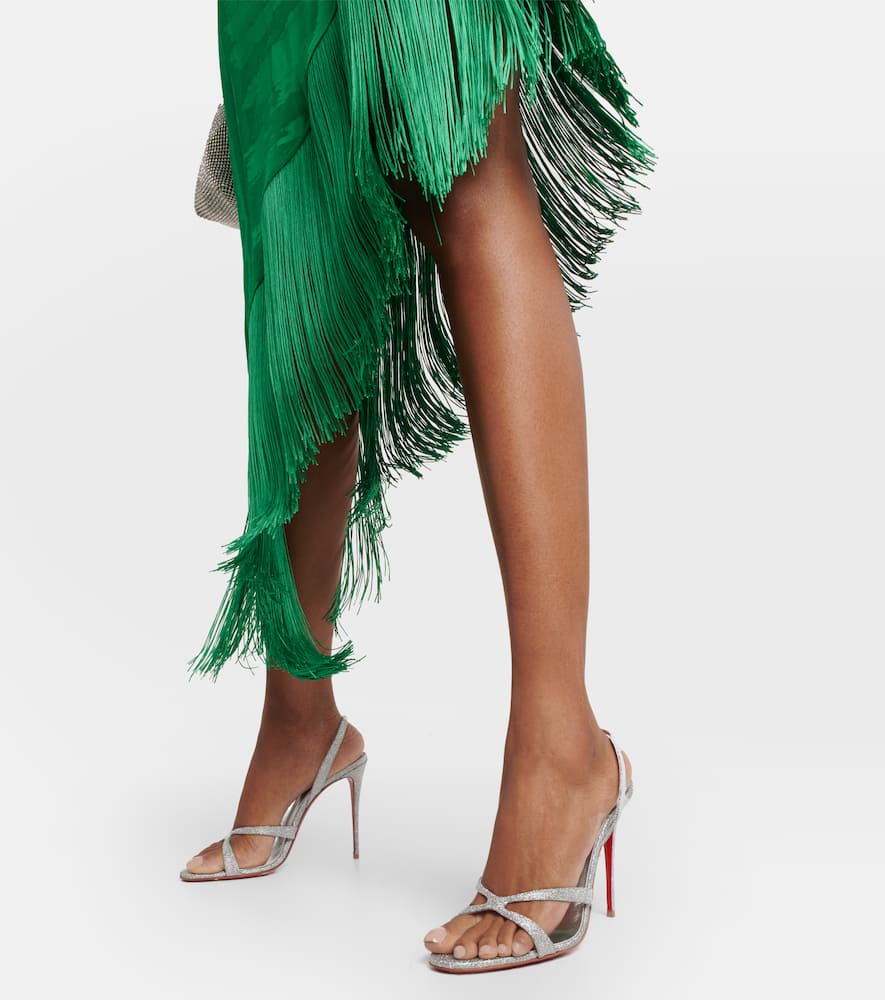 Christian Louboutin Emilie glittered leather slingback sandals