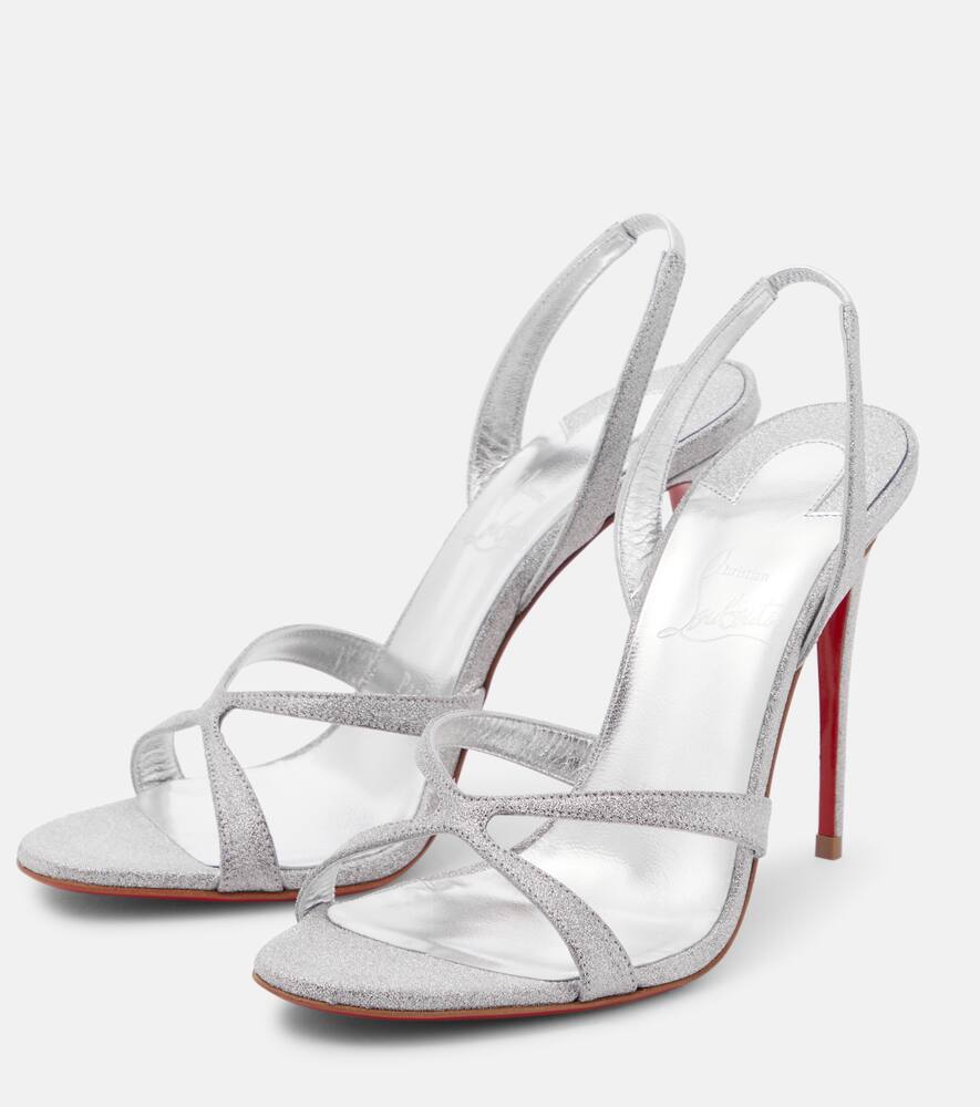 Christian Louboutin Emilie glittered leather slingback sandals