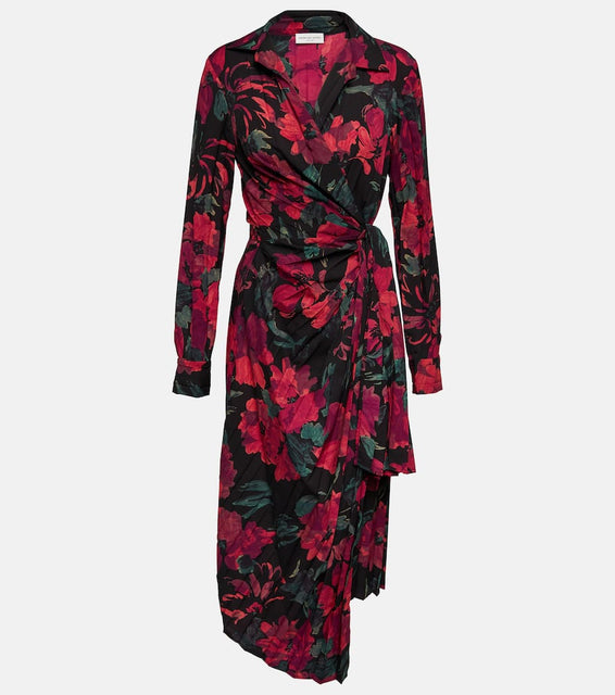Dries Van Noten Floral wrap midi dress