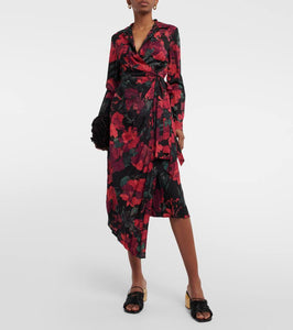 Dries Van Noten Floral wrap midi dress
