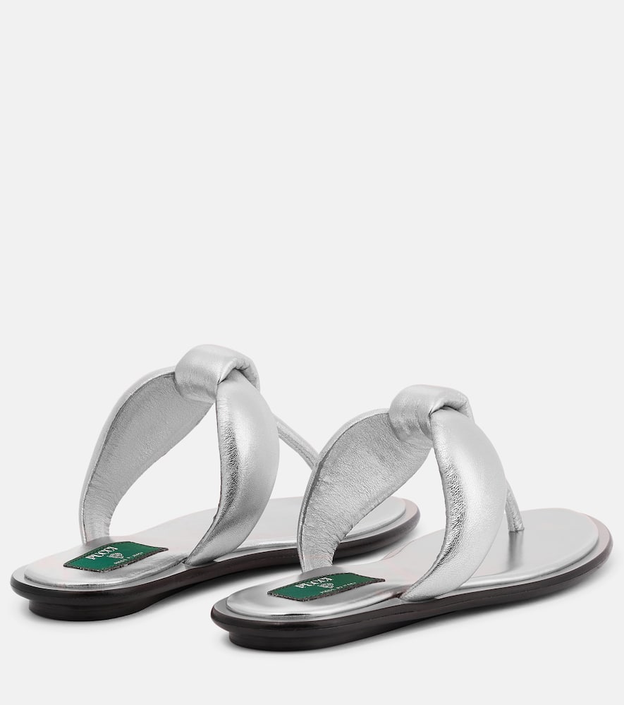 Pucci Metallic leather thong sandals