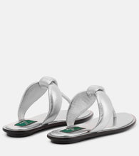 Pucci Metallic leather thong sandals
