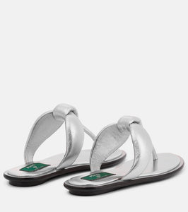 Pucci Metallic leather thong sandals