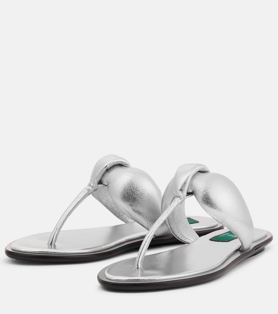 Pucci Metallic leather thong sandals
