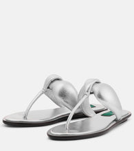 Pucci Metallic leather thong sandals
