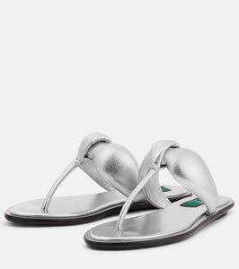 Pucci Metallic leather thong sandals