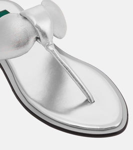 Pucci Metallic leather thong sandals