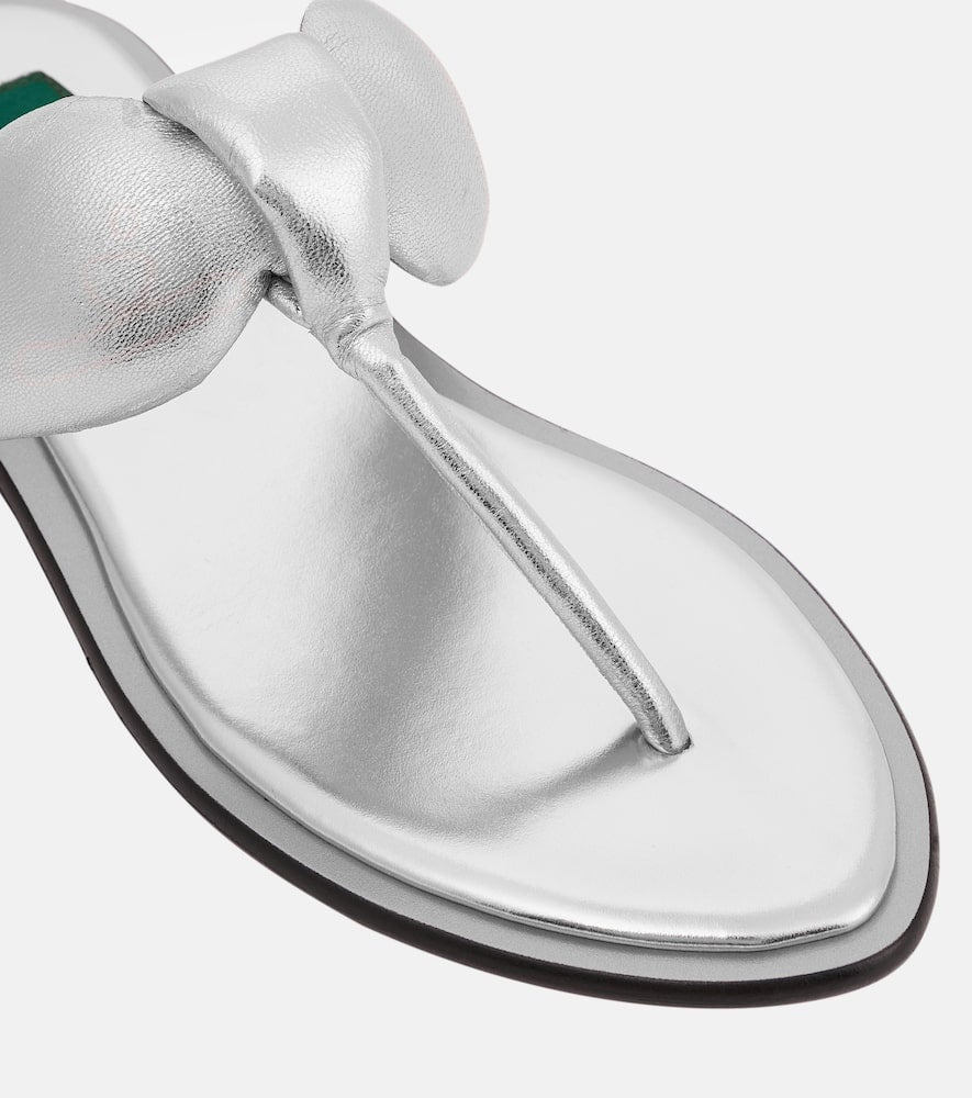 Pucci Metallic leather thong sandals