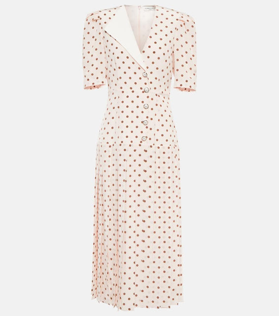 Alessandra Rich Polka dot silk maxi dress