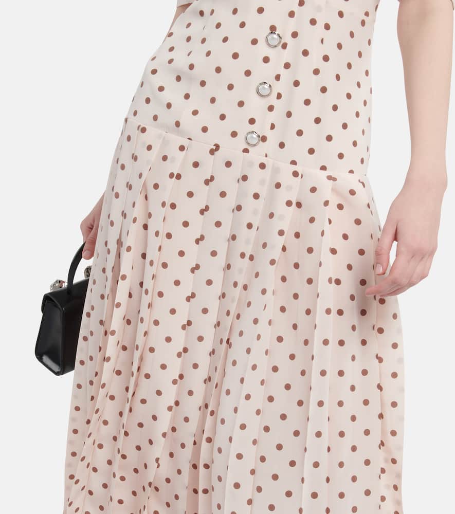 Alessandra Rich Polka dot silk maxi dress