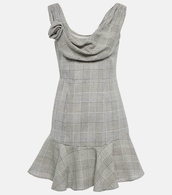 Alessandra Rich Prince De Galles wool minidress