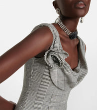 Alessandra Rich Prince De Galles wool minidress