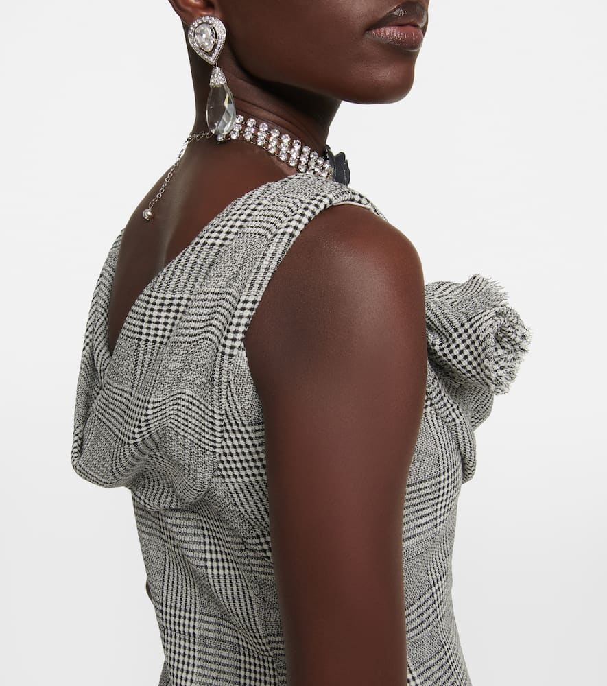 Alessandra Rich Prince De Galles wool minidress