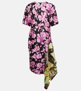 Dries Van Noten Asymmetric floral satin minidress