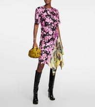 Dries Van Noten Asymmetric floral satin minidress