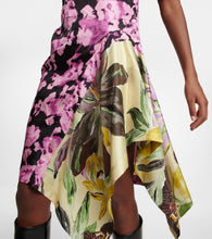 Dries Van Noten Asymmetric floral satin minidress