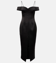 Rasario Off-shoulder satin midi dress