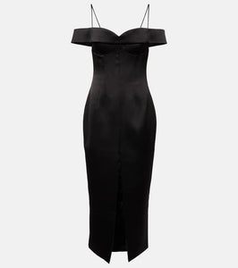 Rasario Off-shoulder satin midi dress