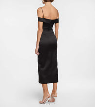 Rasario Off-shoulder satin midi dress