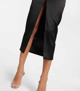 Rasario Off-shoulder satin midi dress