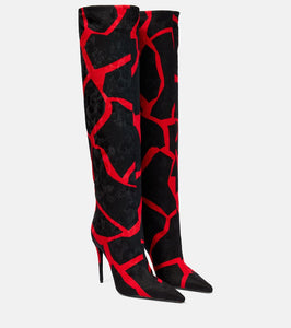 Dolce&Gabbana Jacquard giraffe-print knee-high boots