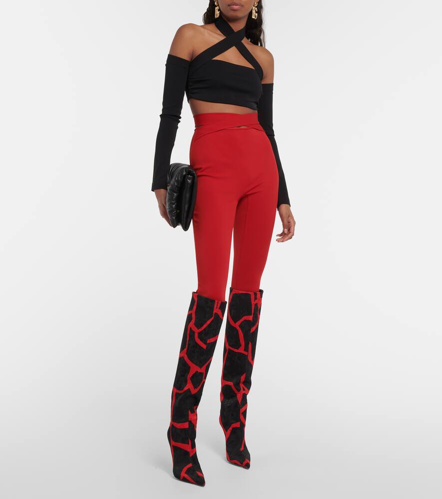 Dolce&Gabbana Jacquard giraffe-print knee-high boots