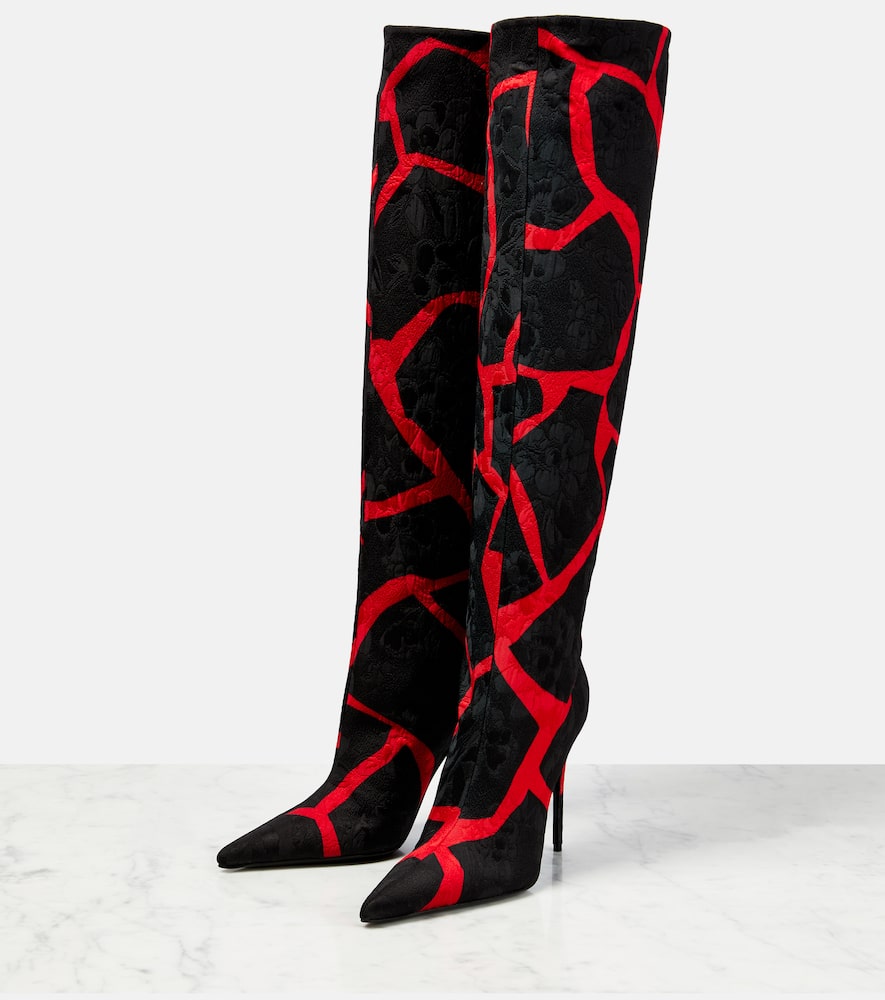 Dolce&Gabbana Jacquard giraffe-print knee-high boots