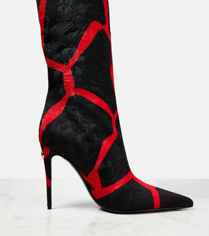 Dolce&Gabbana Jacquard giraffe-print knee-high boots