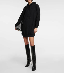 Off-White Logo cotton jersey hoodie dress