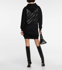 Off-White Logo cotton jersey hoodie dress