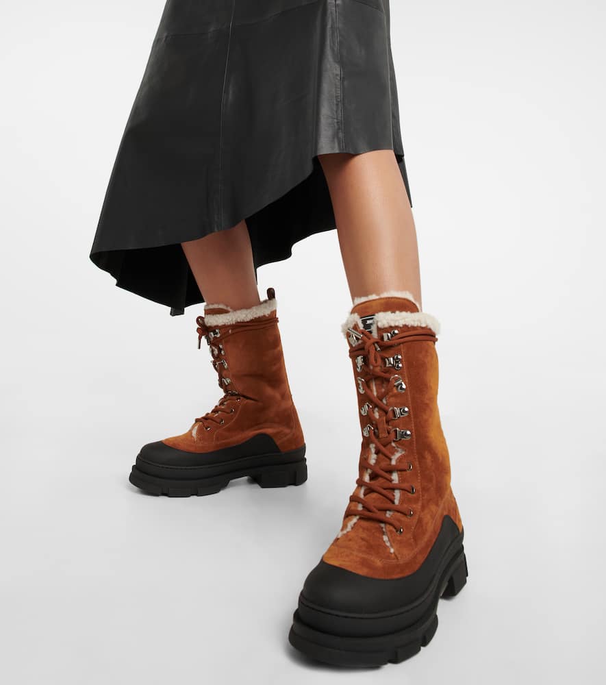 Jimmy Choo Aldea shearling-lined suede hiking boots