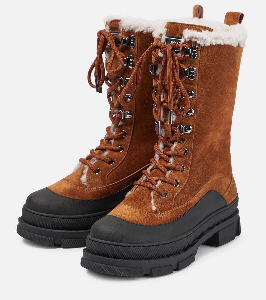 Jimmy Choo Aldea shearling-lined suede hiking boots