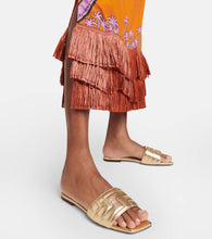 Jimmy Choo Themis metallic leather slides